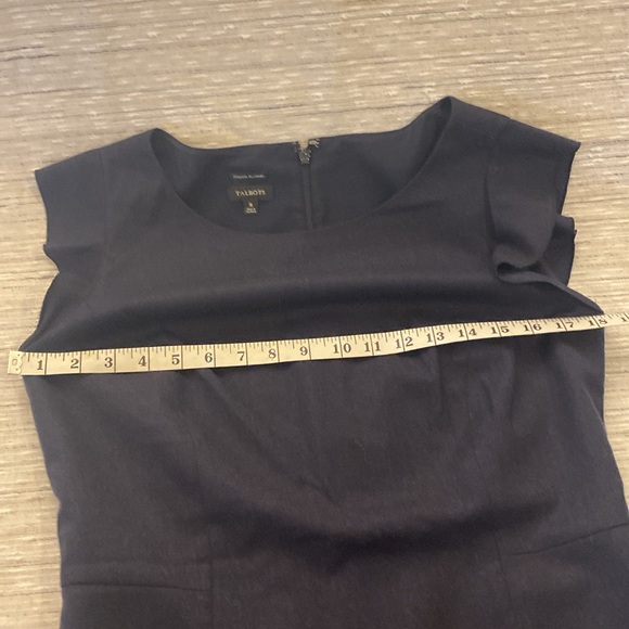 Talbots Italian Flannel - navy, ruffle at sleeve. - Picture 4 of 7